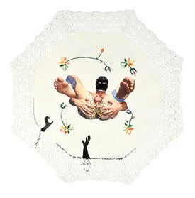 Floral embroidery, erotic imagery, venus flytraps, hand stitch, hand embroidery, appliqué, print and machine embroidery on linen.