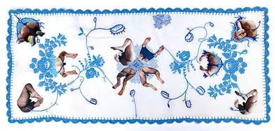 Floral embroidery, printed textiles, erotic imagery, homoerotic, vintage fabric with gay men.  Venus flytraps and bottoms